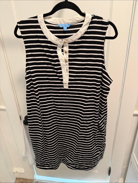 Draper James Dresses & Skirts - Draper James Black and White Striped Strapless Dress with Contrast Trim